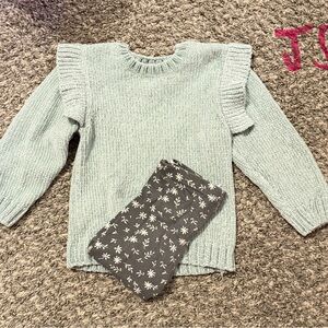 Jessica Simpson Gray Sweater and Floral Pants Set